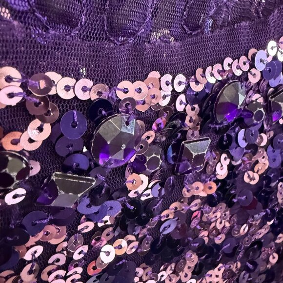 Wildcat Purple Sequined Woman's Wildcat Sleeveless Tank Top Size M Shimmering D - Picture 7 of 7